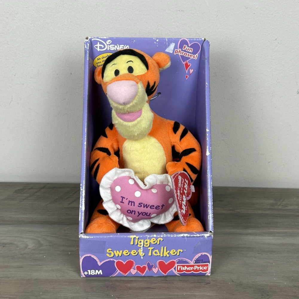 Fisher Price Tigger Sweet Talker Talking Plush Electronic 2003 Tested WORKS